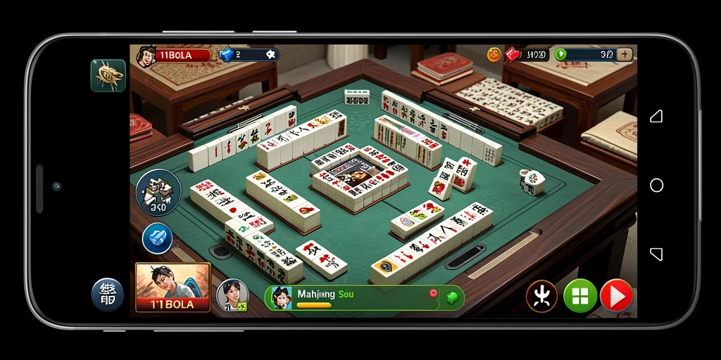 Screenshot utama 11BOLA menampilkan gameplay Mahjong yang menarik.