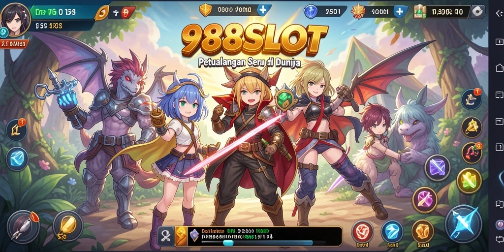 Screenshot gameplay yang menampilkan karakter anime dalam aksi.