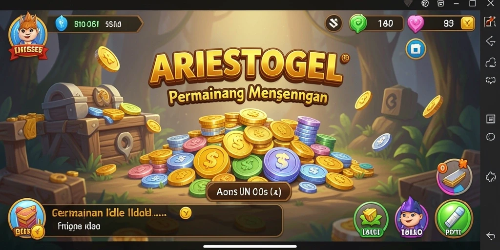 Tampilan gameplay ARIESTOGEL yang menarik dan penuh warna.