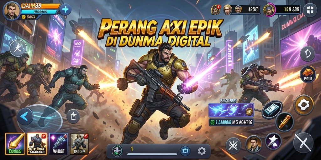 Screenshot gameplay <strong>DAM88</strong> yang menampilkan pertempuran intens dan karakter dinamis.