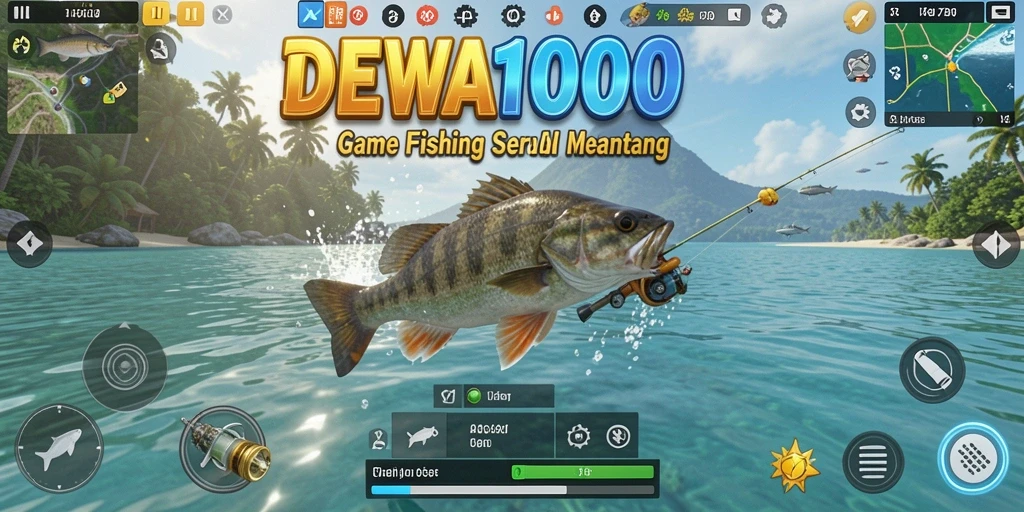 Gameplay seru dari DEWA1000 dengan suasana memancing yang realistis.