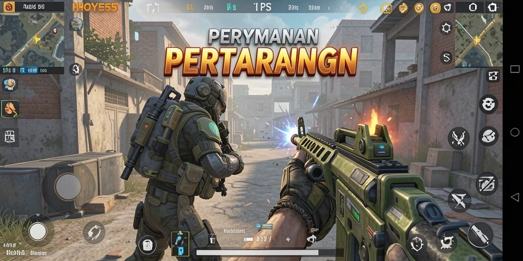 Gameplay seru dari HOYE55 dengan aksi tembak-menembak yang mendebarkan.