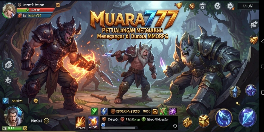 Screenshot gameplay MUARA777 menampilkan aksi pertarungan yang seru dalam dunia MMORPG.