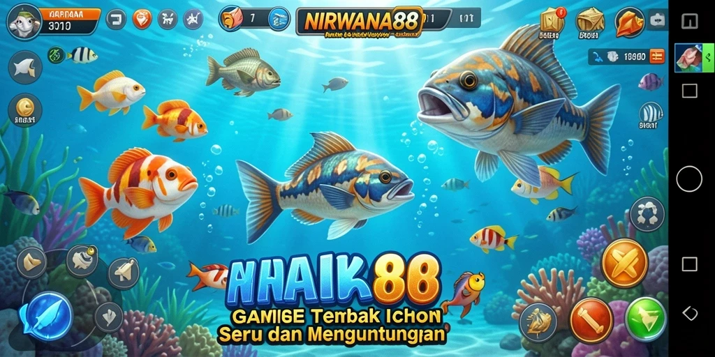 Tampilan screenshot gameplay Tembak Ikan NIRWANA88 yang menakjubkan.