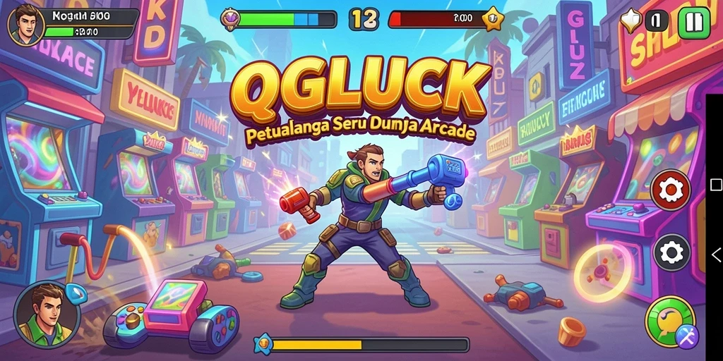 Gameplay QGLUCK yang seru dengan berbagai tantangan menarik.