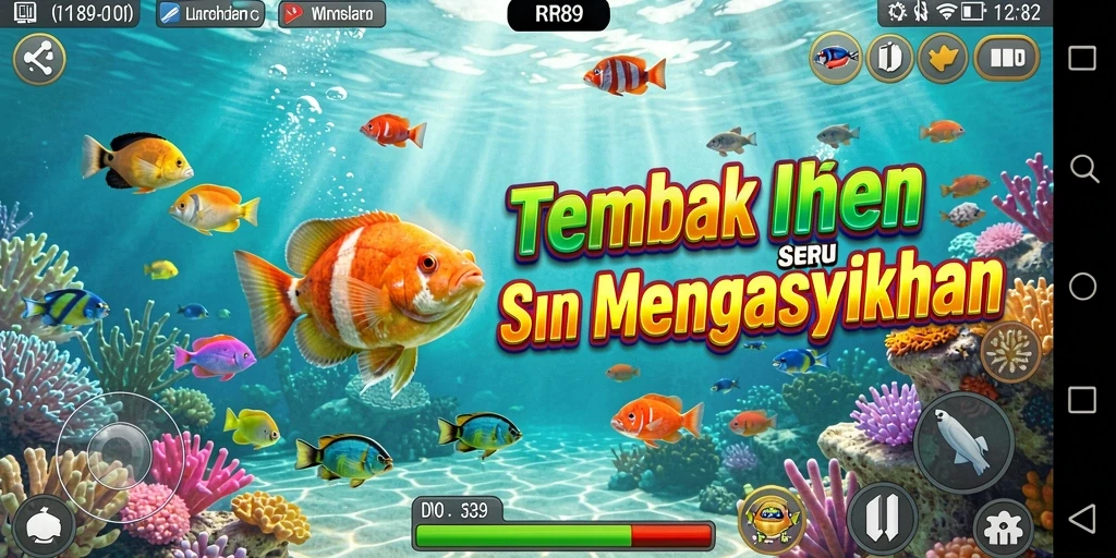 Screenshot gameplay RR89 menampilkan aksi tembak ikan yang mendebarkan.