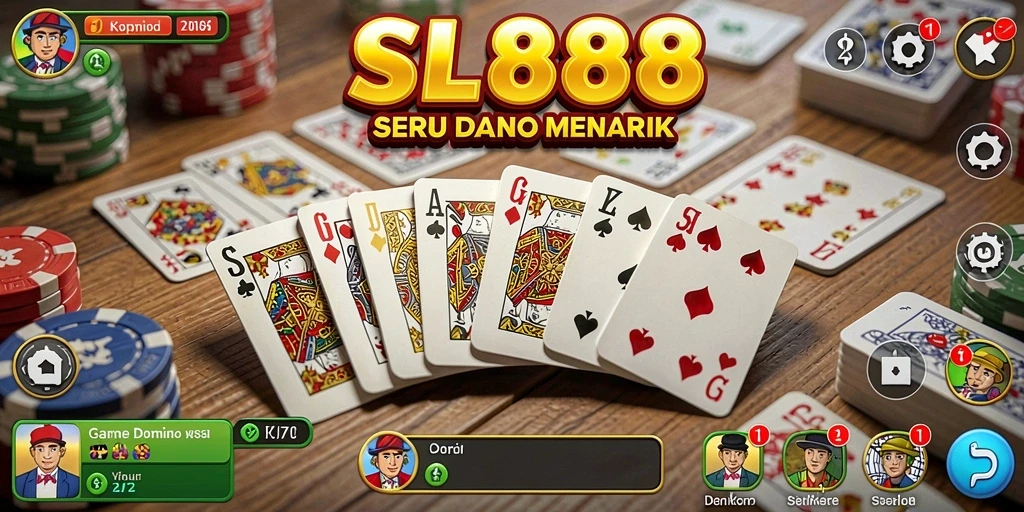 Gameplay seru dari SL888 yang menampilkan keasyikan bermain Domino.