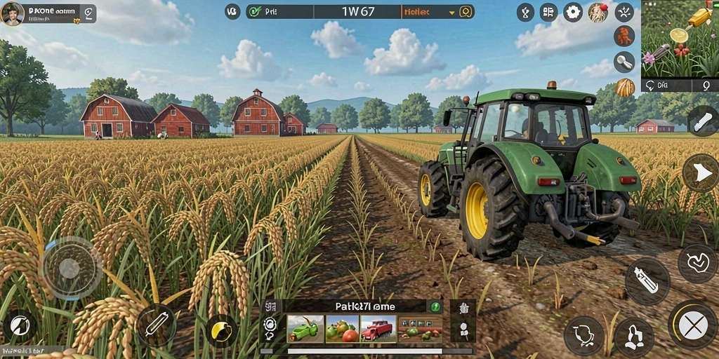 Gambaran gameplay seru di W67 saat bertani dengan berbagai tanaman.